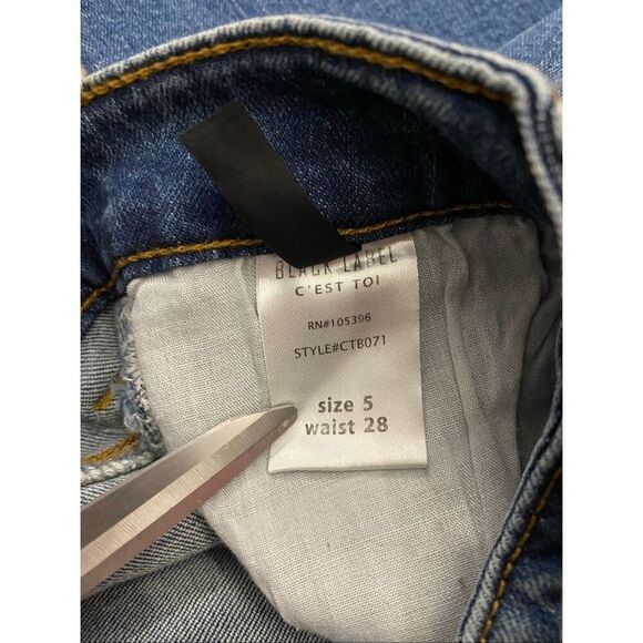C'est Toi Black Label Jeans Crop Skinny Denim Frayed Hem Women’s Junior’s Sz 5 - Picture 4 of 5